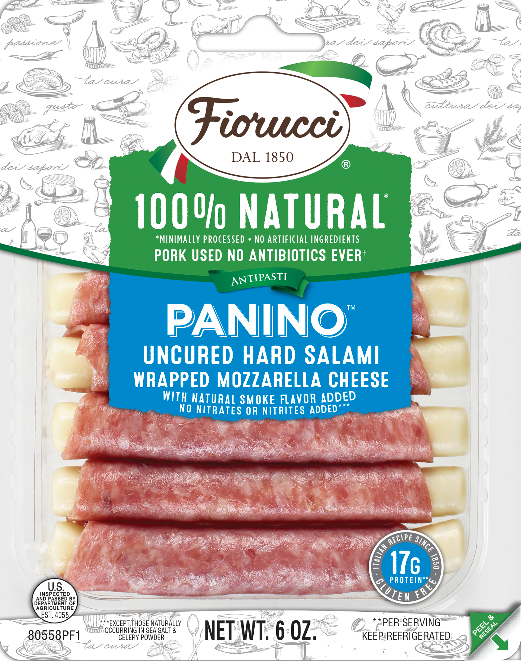100% Uncured Hard Salami Panino