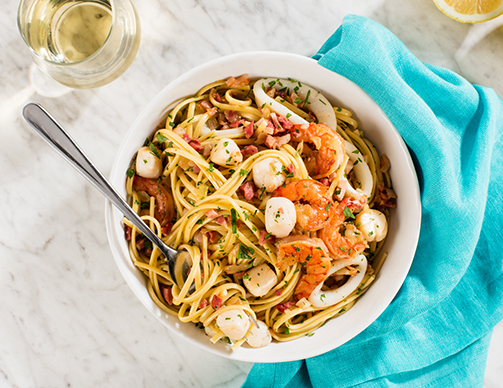 Seafood Linguine with Pancetta