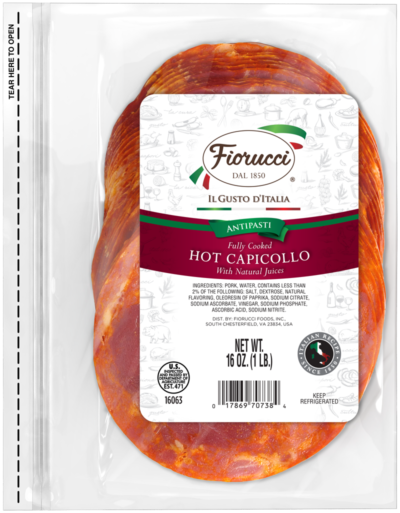 Hot Capicollo 1lb Pre-Sliced