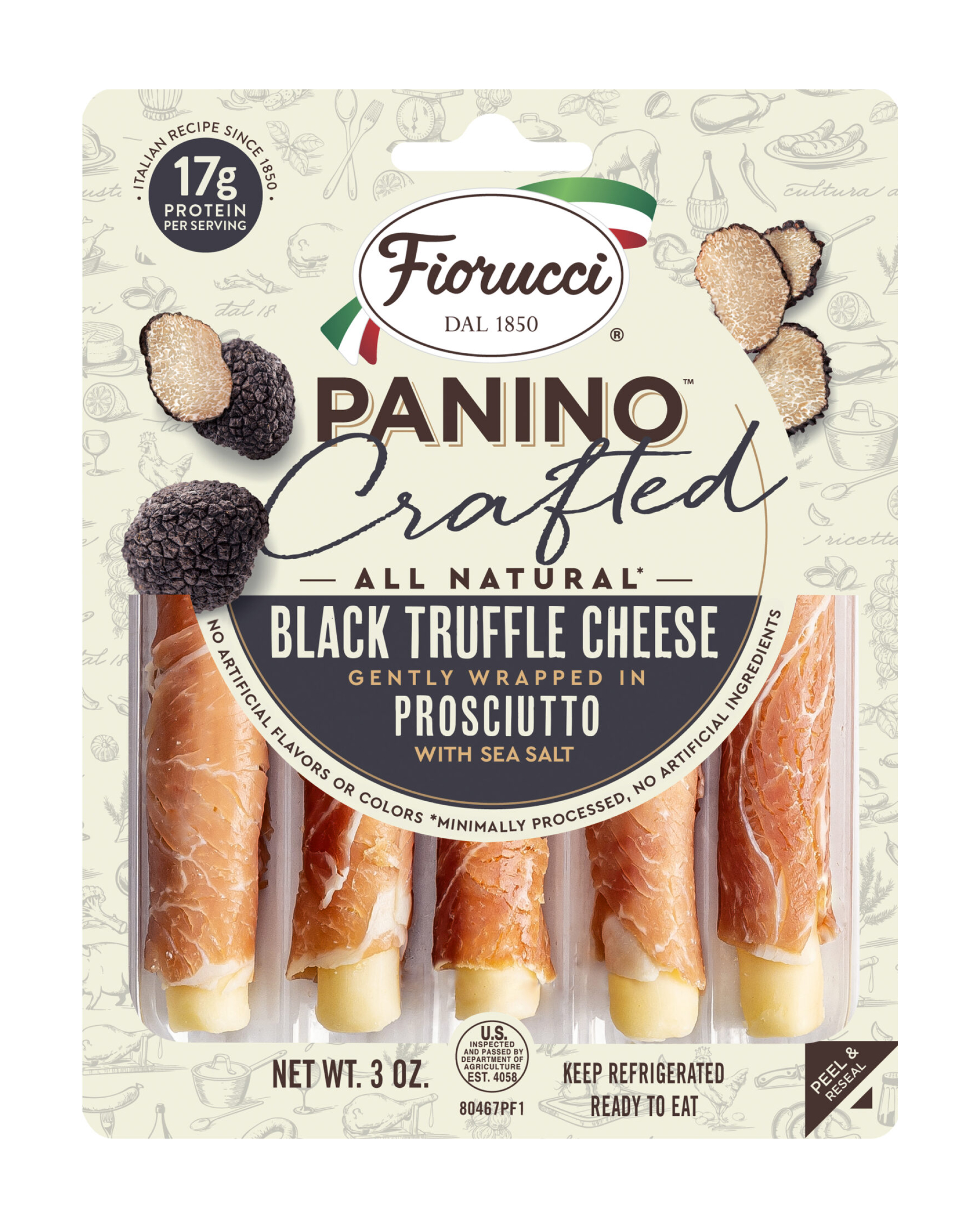 ALL NATURAL BLACK TRUFFLE CHEESE WRAPPED IN PROSCIUTTO