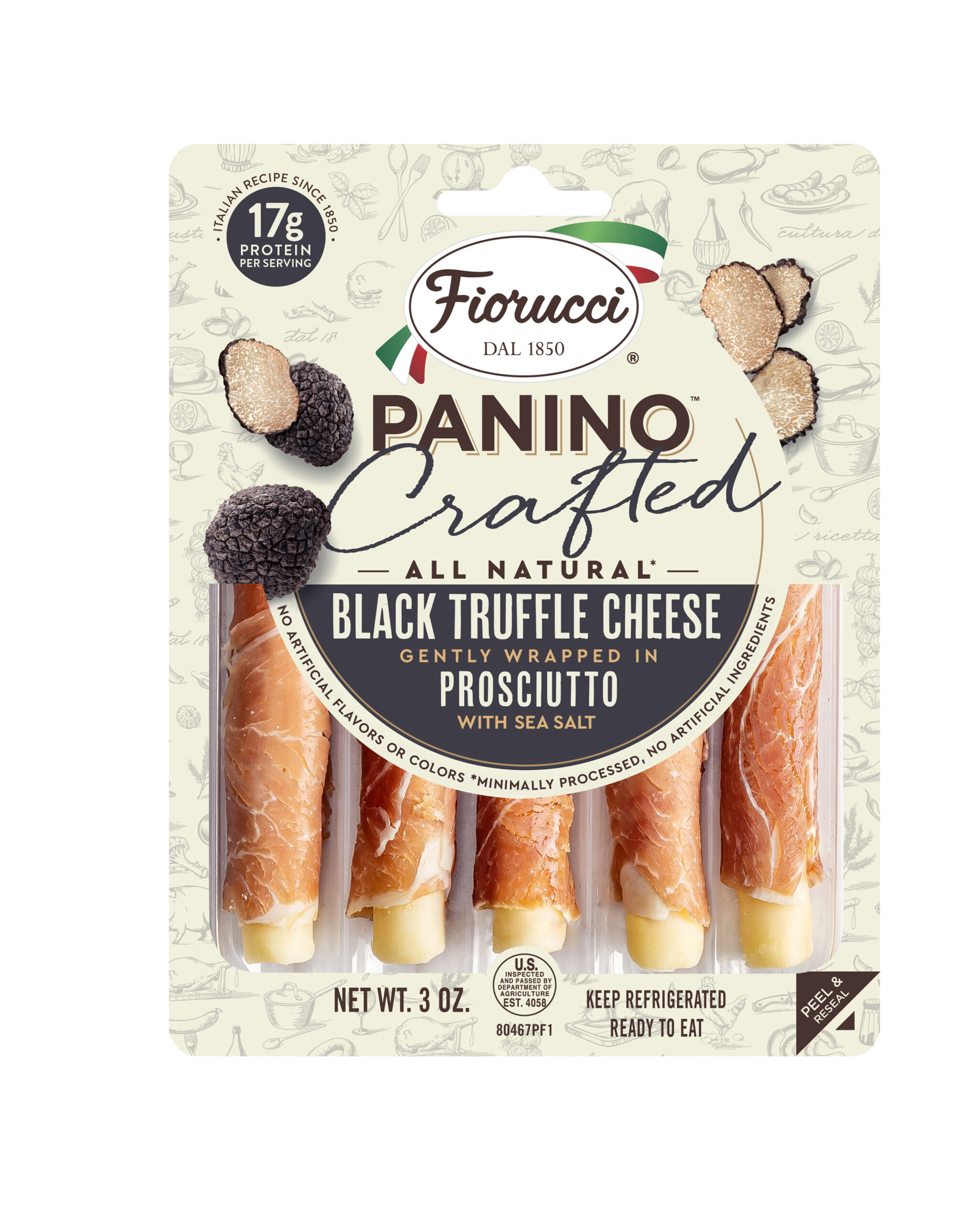 ALL-NATURAL BLACK TRUFFLE CHEESE WRAPPED IN PROSCIUTTO